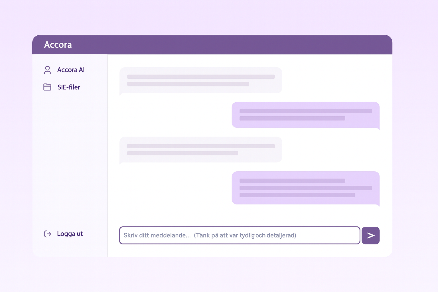 Accora – gränssnitt